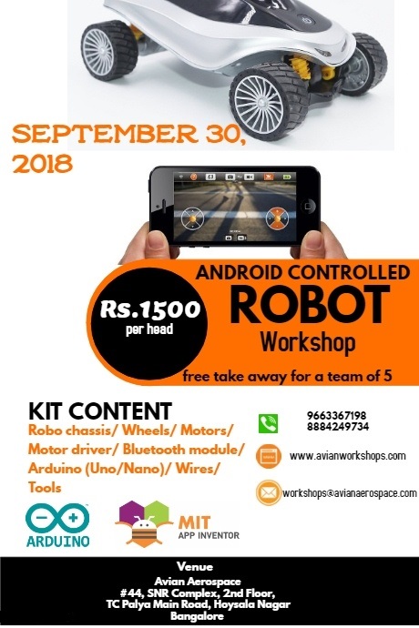 Workshop on Mobile Controlled Bot 2018